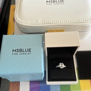 3 carat white sapphire sterling silver ring